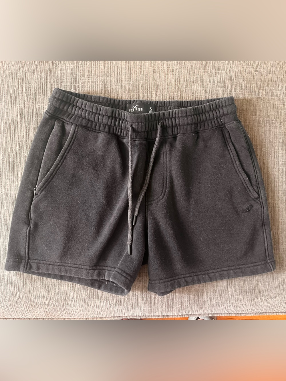 Hollister Black Fleece Drawcord Shorts